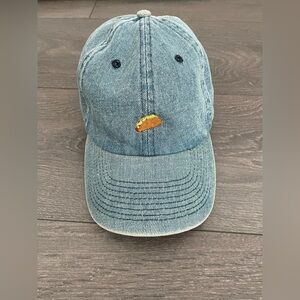 Denim Blue Cap with Taco Embroidery hat summer heat protection